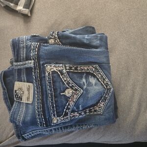 Women's Blue Embellished Jeans
